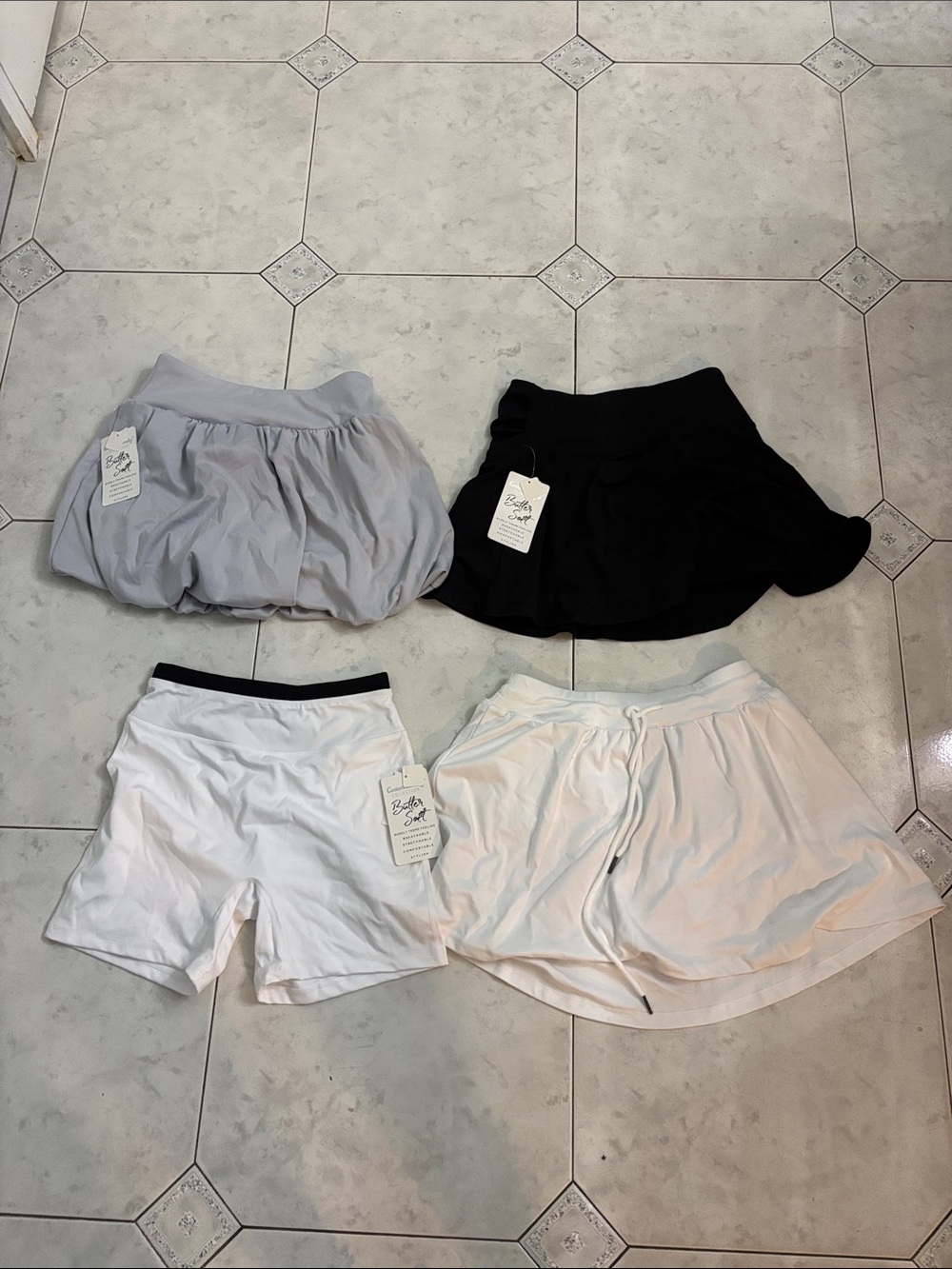 Cotton Candy Women’s Shorts & Skorts in Black, White, Light Gray